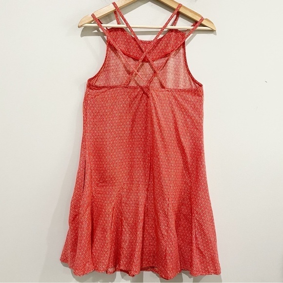 TOAD&CO Windsong Strappy Dress Guava Diamond Print Pockets Beachy Size Small - Picture 6 of 9